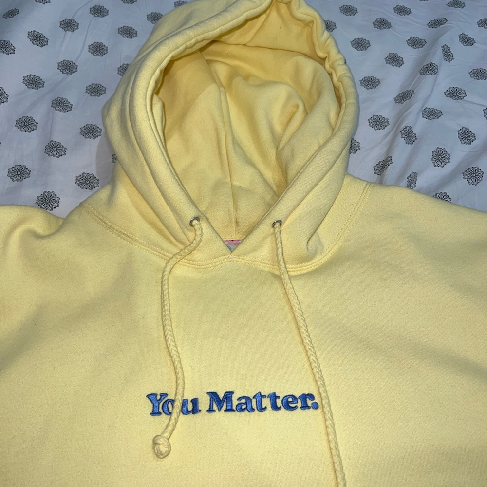 Yellow You Matter By Demetrius Harmon Hoodie Size XL